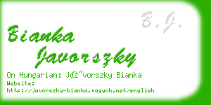 bianka javorszky business card